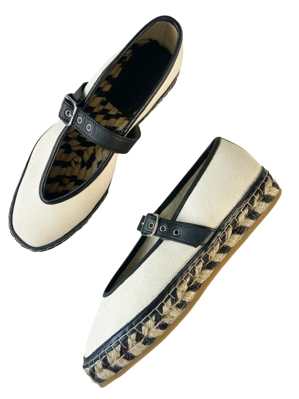 Madewell The Remy Mary Jane Canvas Espadrille Flats Size 8.5 NWT